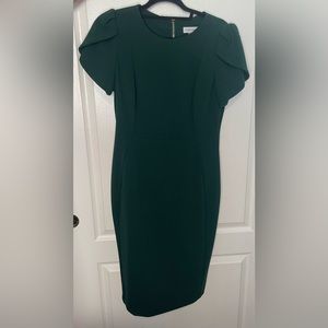 Forest Green Tulip Sleeve Sheath Dress